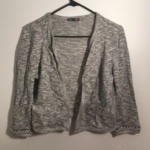 Marled gray Express cropped jacket
